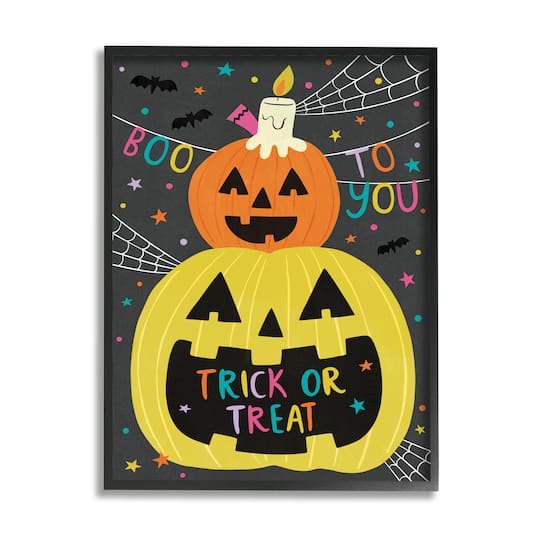 Stupell Industries Boo To You Fun Jack-O-Lanterns Framed Giclee Art